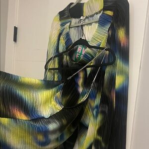 New RiverIsland Plisse Set- Top and Pants, Multicolor